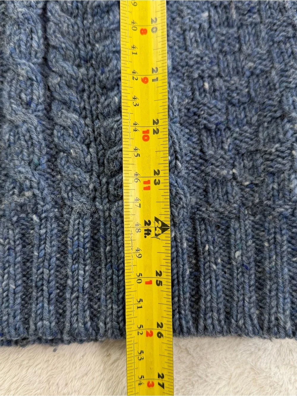 L.L.Bean Irish Aran Fisherman Cable Knit Wool Sweater Men’s M Heavyweight Henley